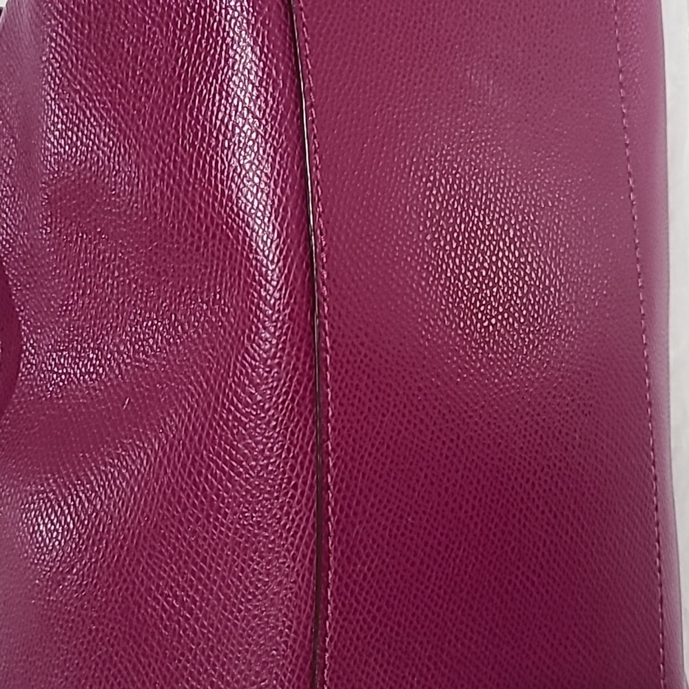 Coach pebbled leather purse color Deep Berry - Picture 6 of 8